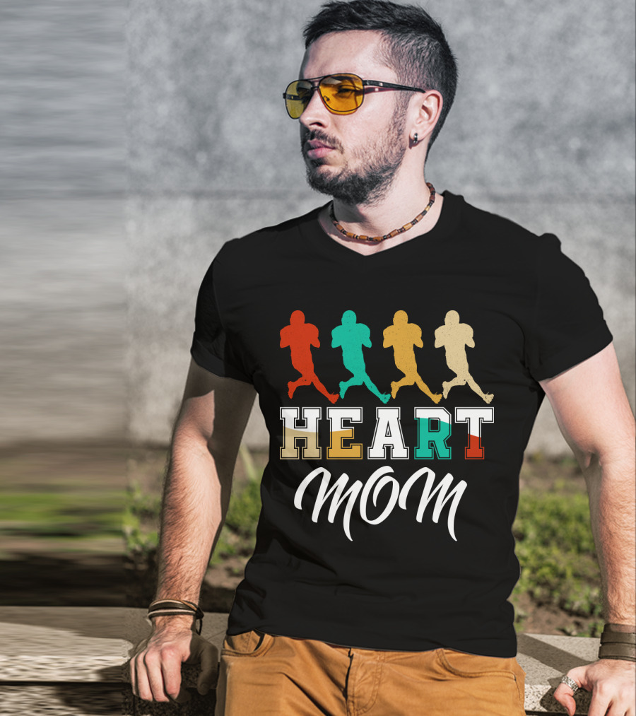 Heart Mom Fantasy Football T-Shirt