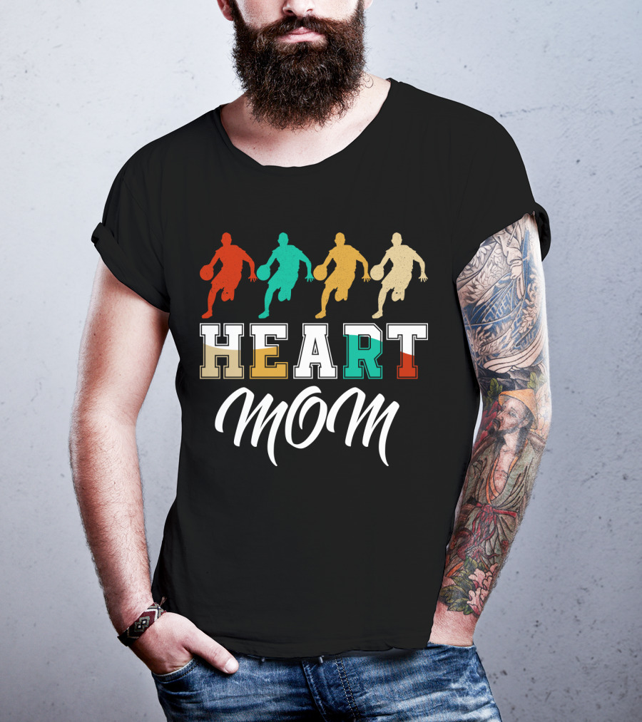 Basketball Heart Mom Quartet Players T-Shirt