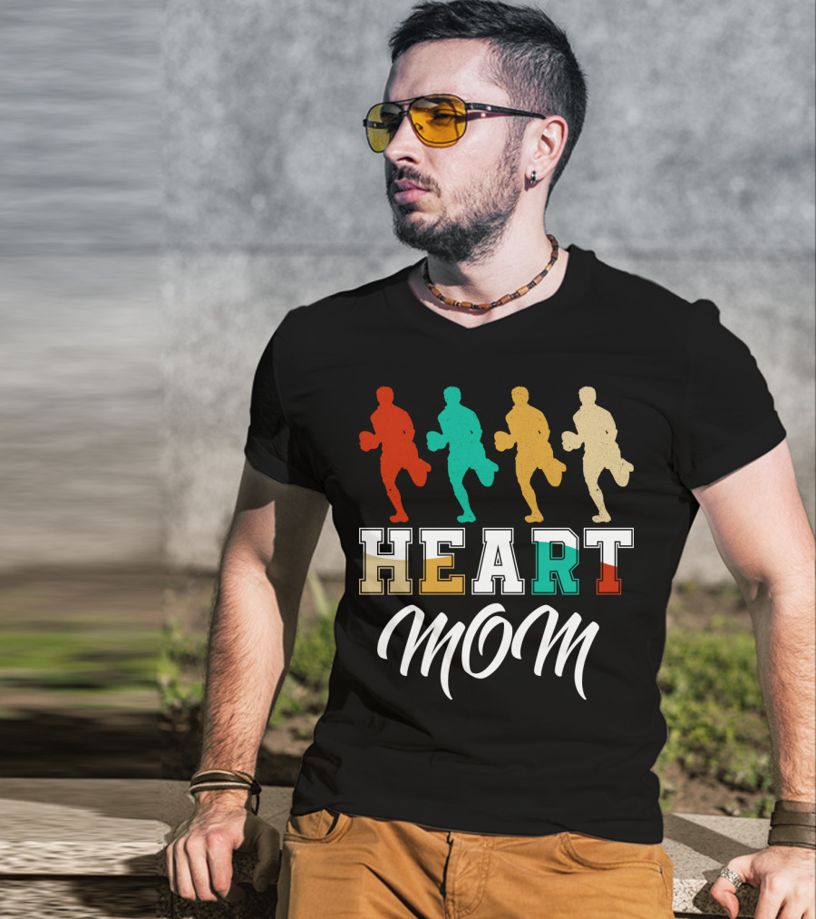 Heart Mom Rugby Running T-Shirt
