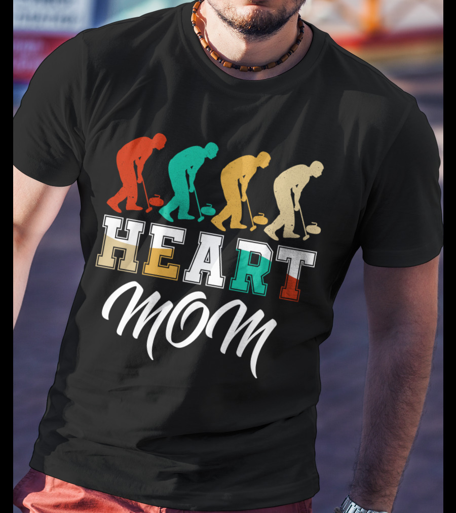 HEART Mom Curling Players T-Shirt