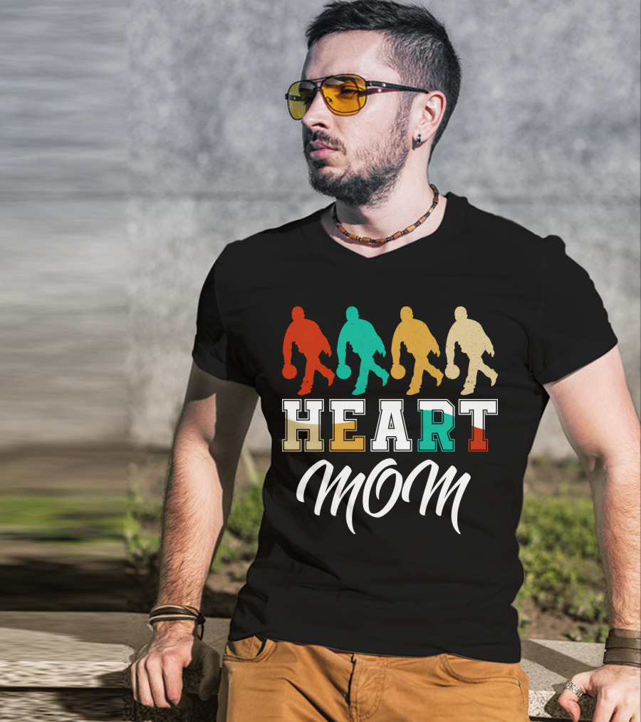 Bowling Heart Mom Retro T-Shirt