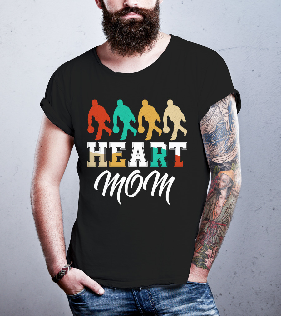 Bowling Heart Mom Retro T-Shirt