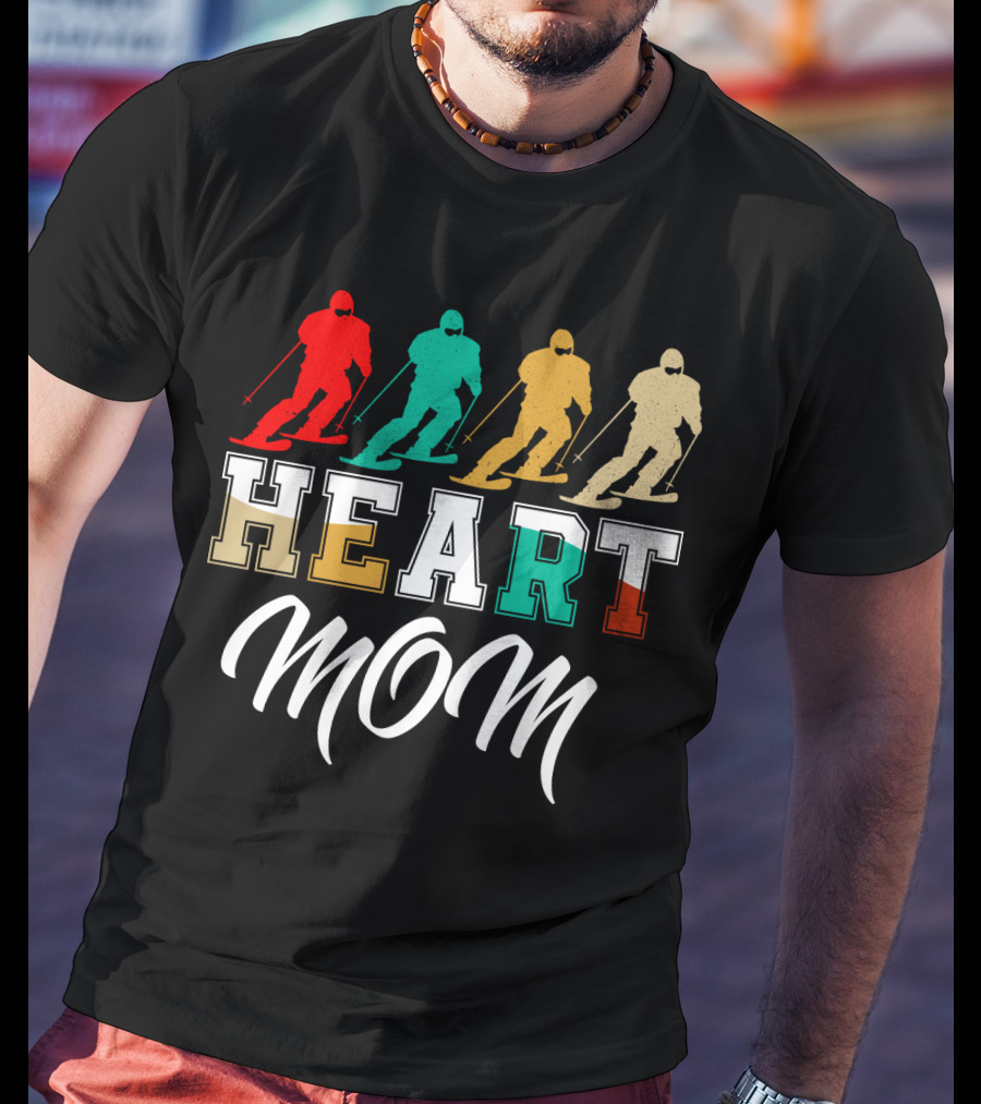 HEART MOM Skiing T-Shirt