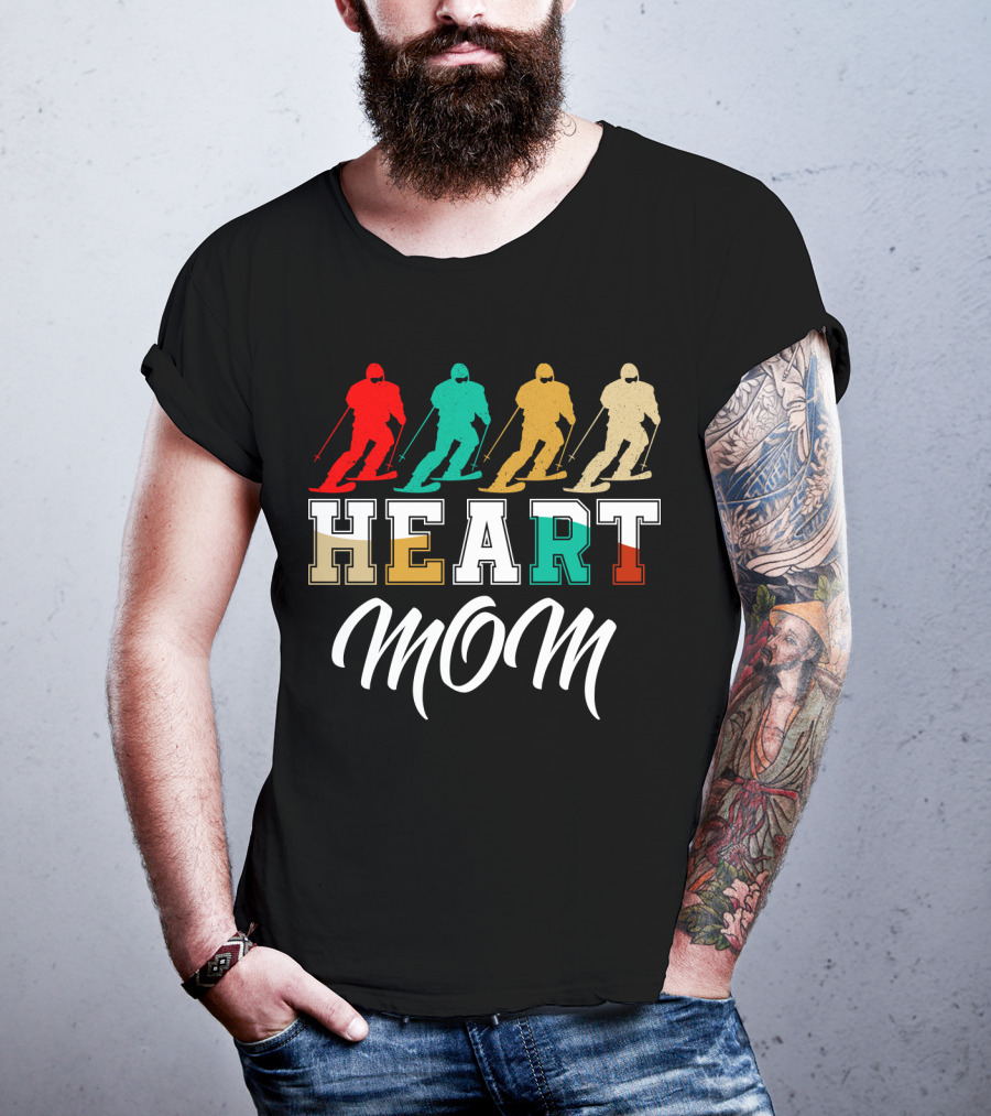 HEART MOM Skiing T-Shirt