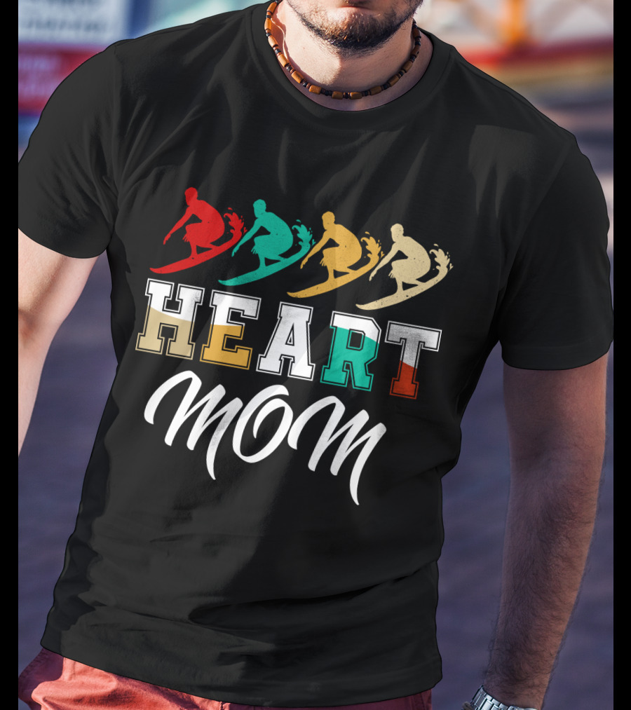 Surfing Heart Mom T-Shirt