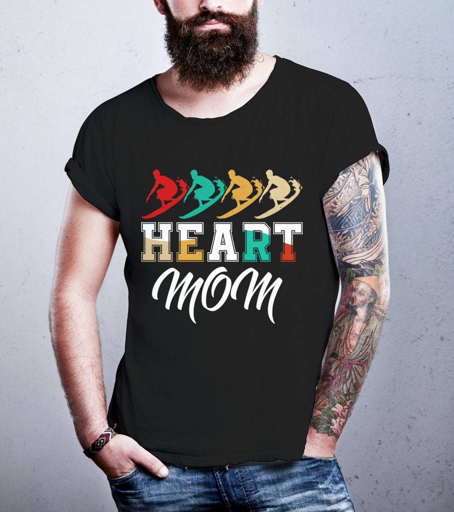 Surfing Heart Mom T-Shirt