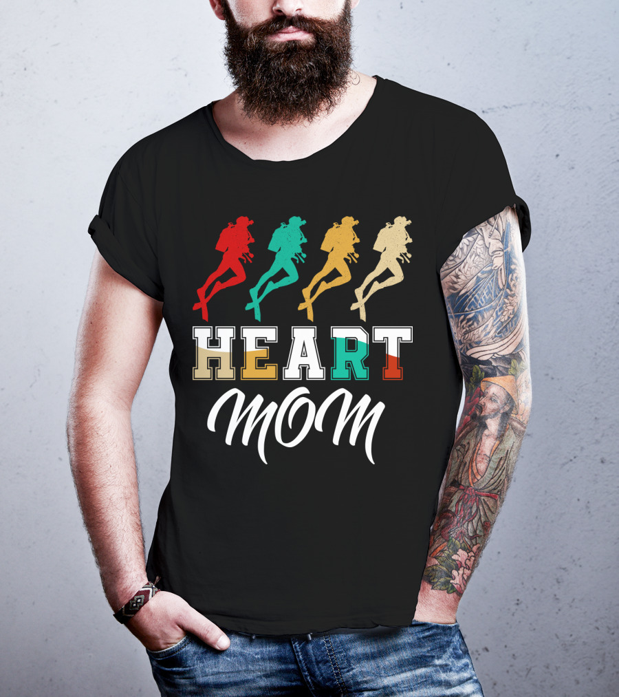 Heart Mom Scuba Diving T-Shirt