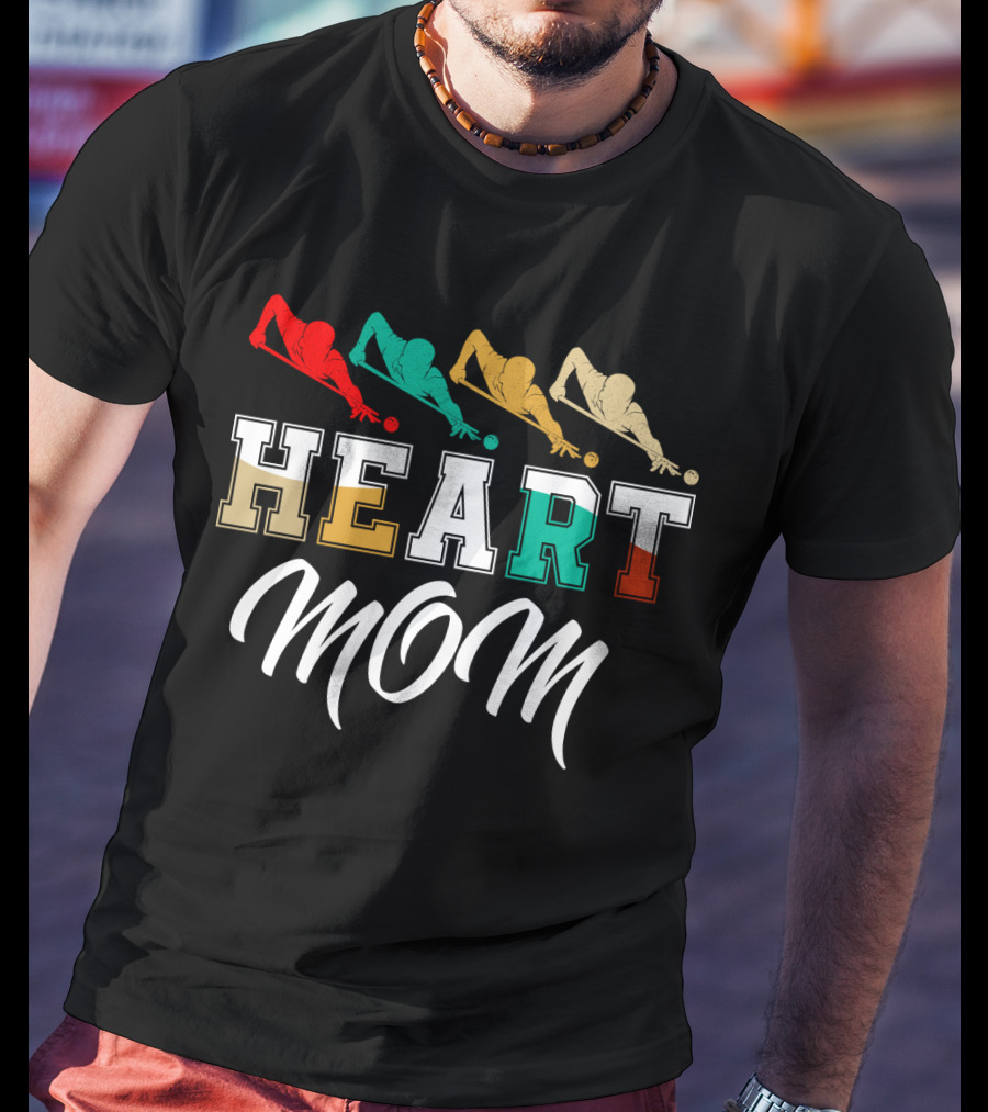 Billiards Heart Mom Pool Player T-Shirt