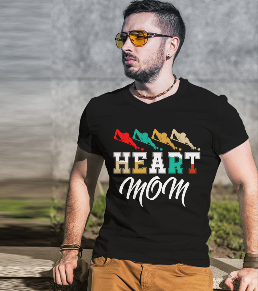 Billiards Heart Mom Pool Player T-Shirt