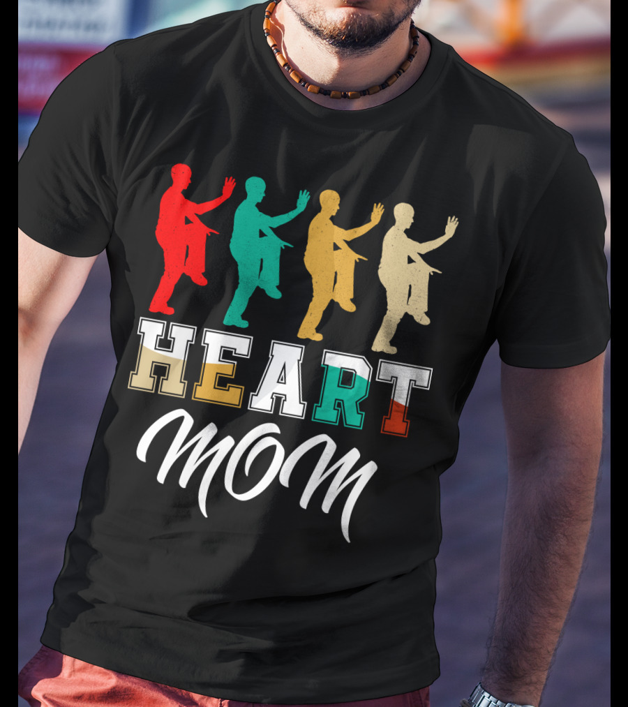 Kung Fu Fighting Heart Mom T-Shirt
