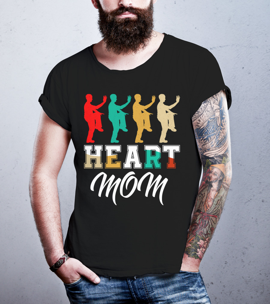 Kung Fu Fighting Heart Mom T-Shirt