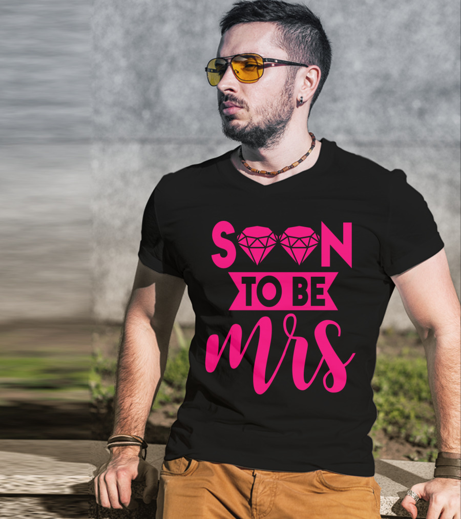 Soon To Be Mrs Diamond Pink Bridal T-Shirt