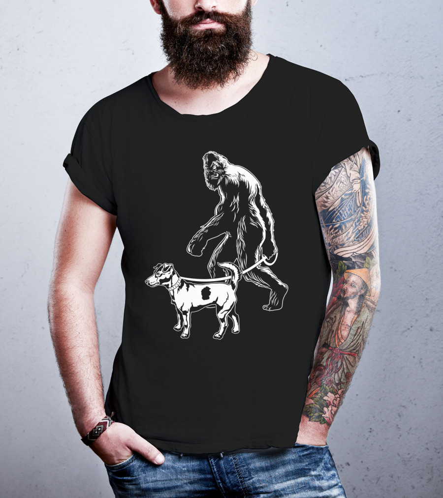 Bigfoot Walking Jack Russell Terrier T-Shirt