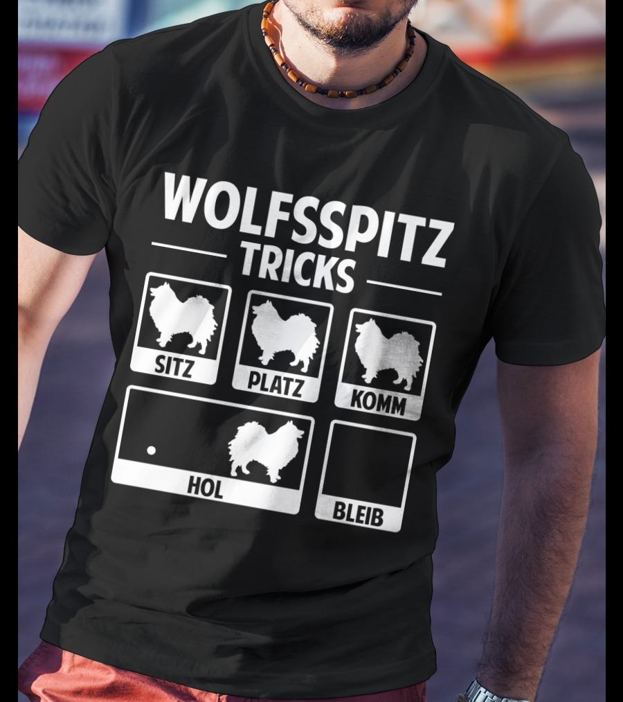 Wolfsspitz Tricks Sitz Platz Komm Hol Bleib T-Shirt
