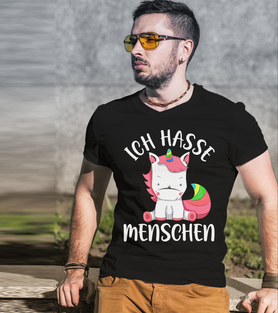 Ich Hasse Menschen Einhorn T-Shirt