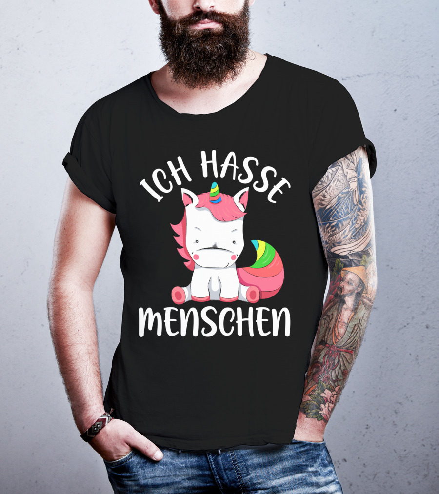 Ich Hasse Menschen Einhorn T-Shirt