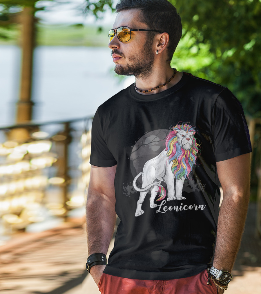 Leonicorn Rainbow-Maned Lion Unicorn Fusion T-Shirt