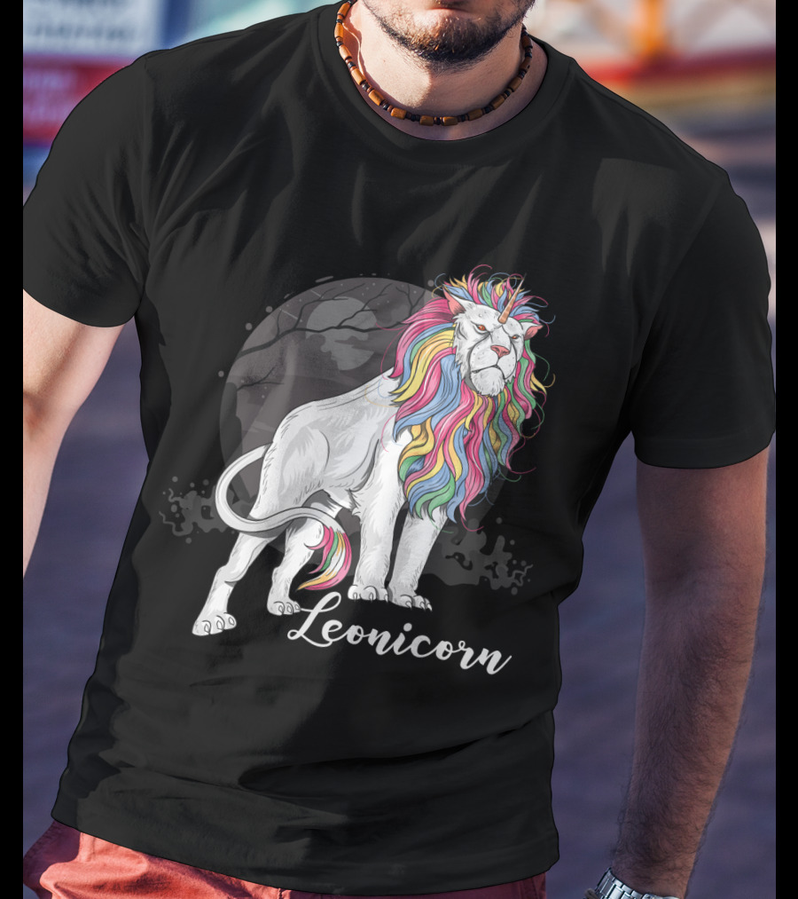 Leonicorn Rainbow-Maned Lion Unicorn Fusion T-Shirt