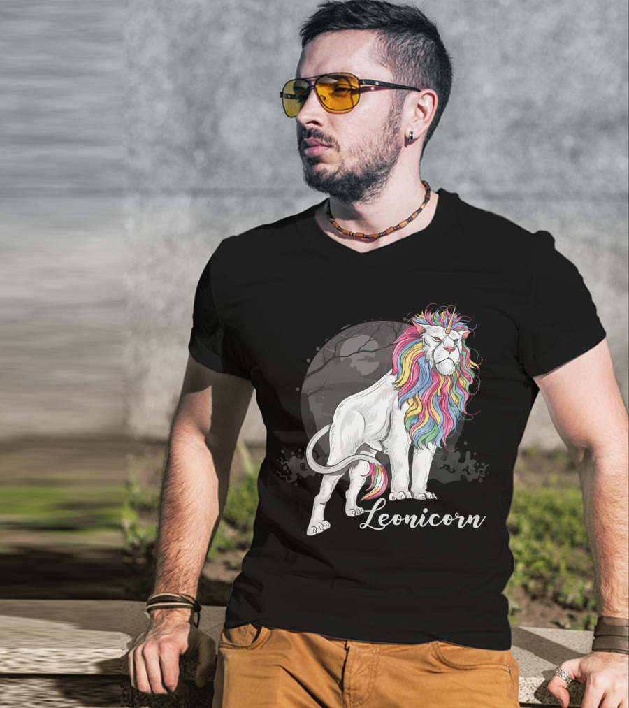 Leonicorn Rainbow-Maned Lion Unicorn Fusion T-Shirt