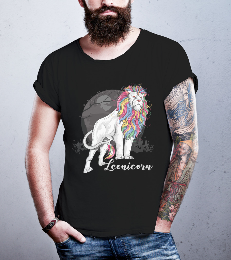 Leonicorn Rainbow-Maned Lion Unicorn Fusion T-Shirt