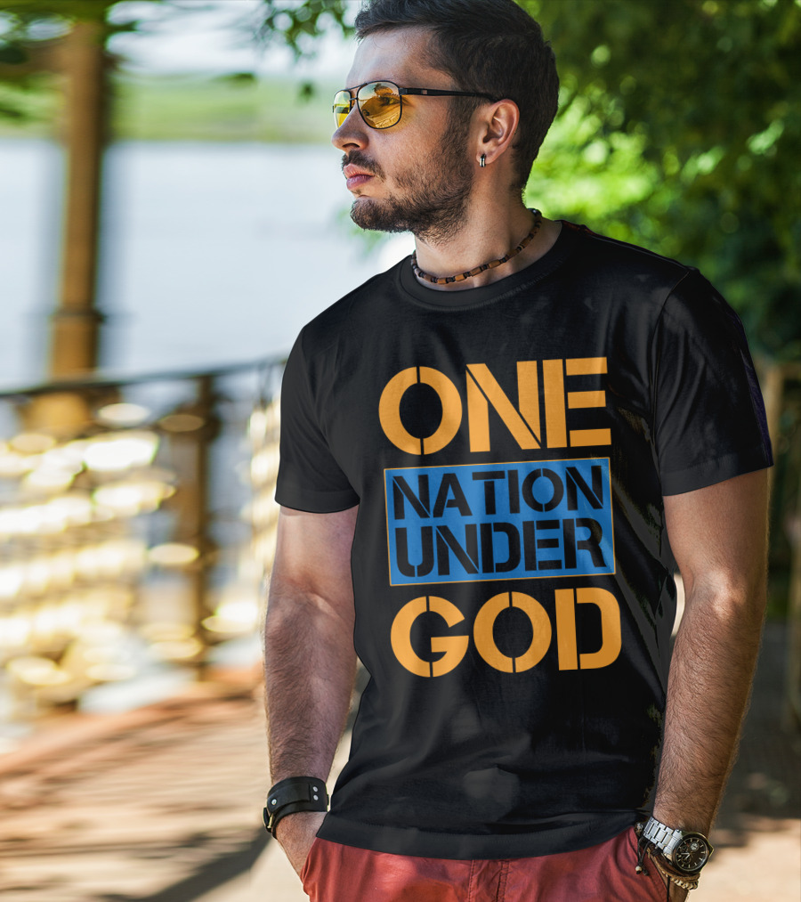 One Nation Under God Bold Color Block T-Shirt
