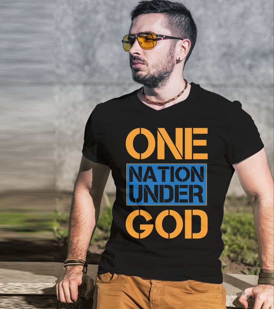 One Nation Under God Bold Color Block T-Shirt