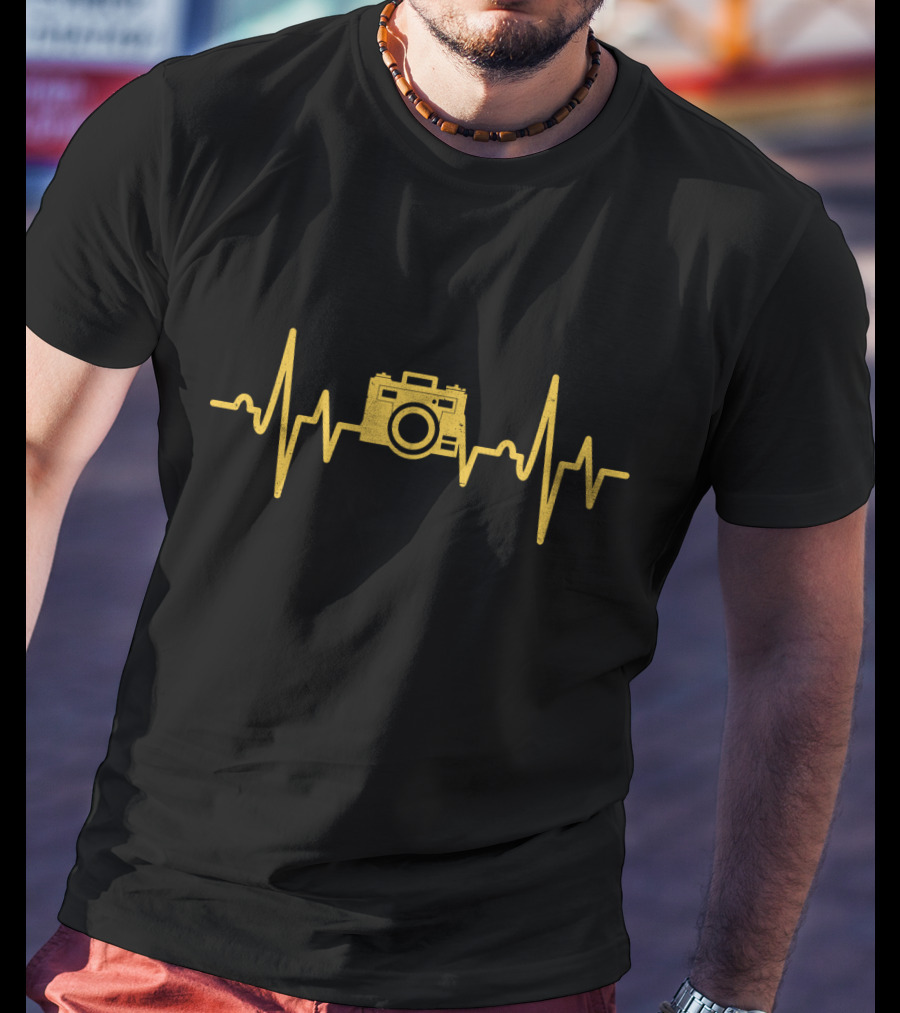 Camera Photography Heartbeat For Photographers T-Shirt