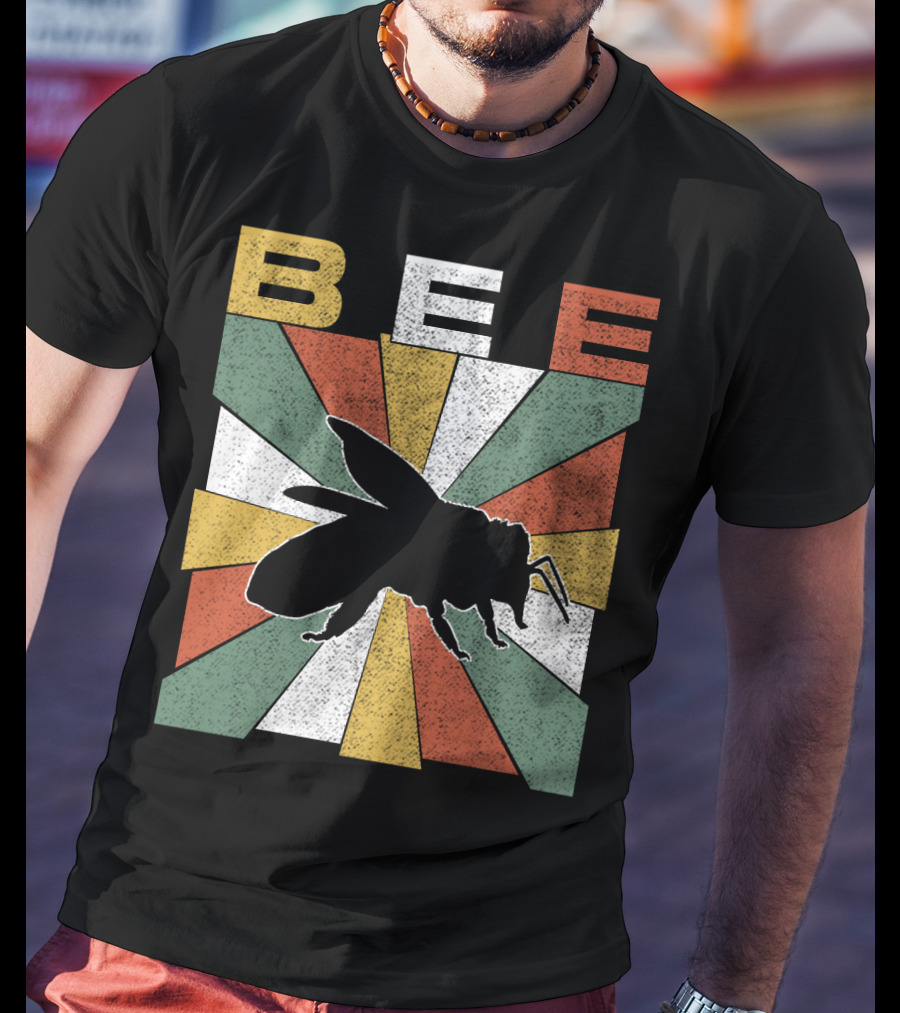 Bee Retro 70s Vintage Sunburst T-Shirt