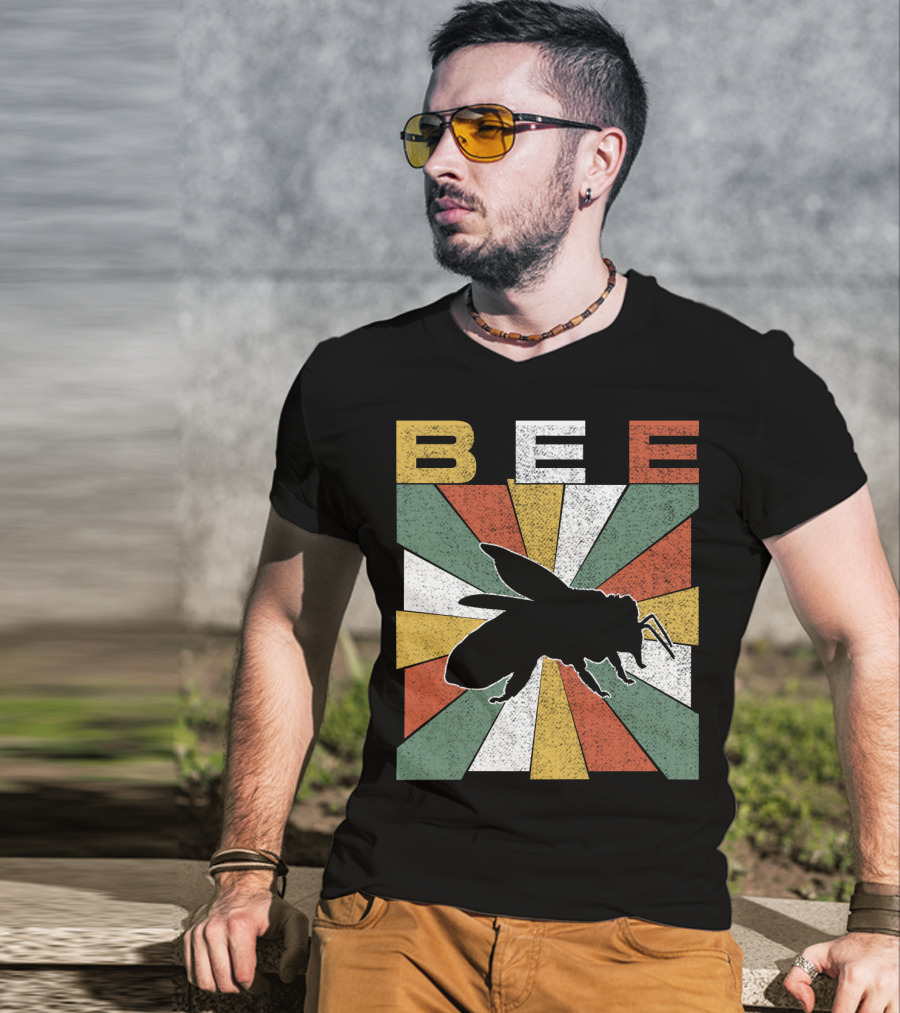 Bee Retro 70s Vintage Sunburst T-Shirt