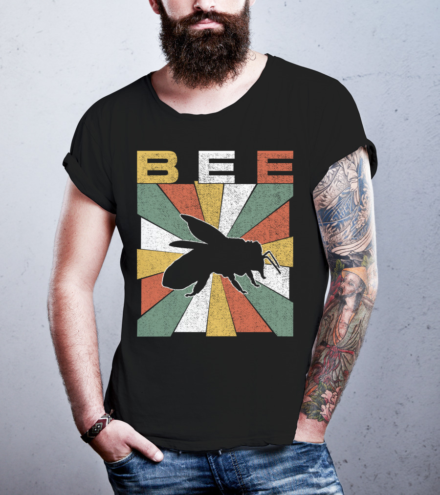 Bee Retro 70s Vintage Sunburst T-Shirt