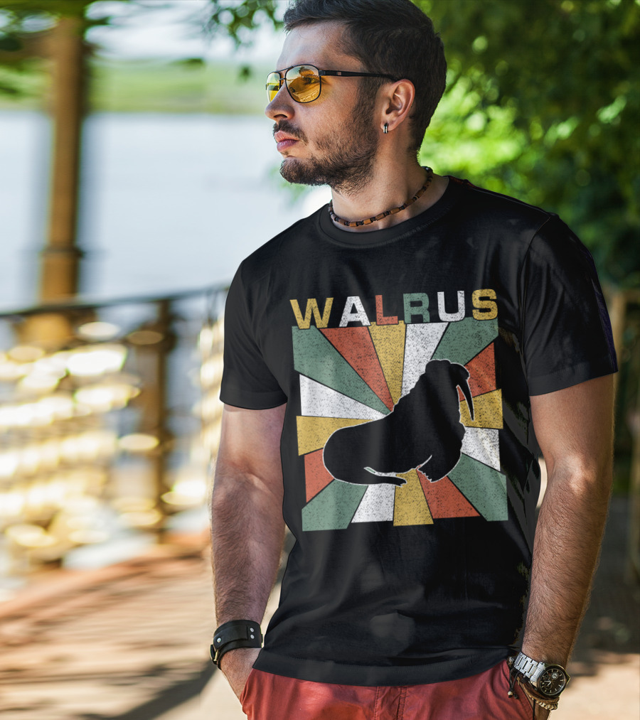 WALRUS Retro 70s Vintage Sunburst T-Shirt