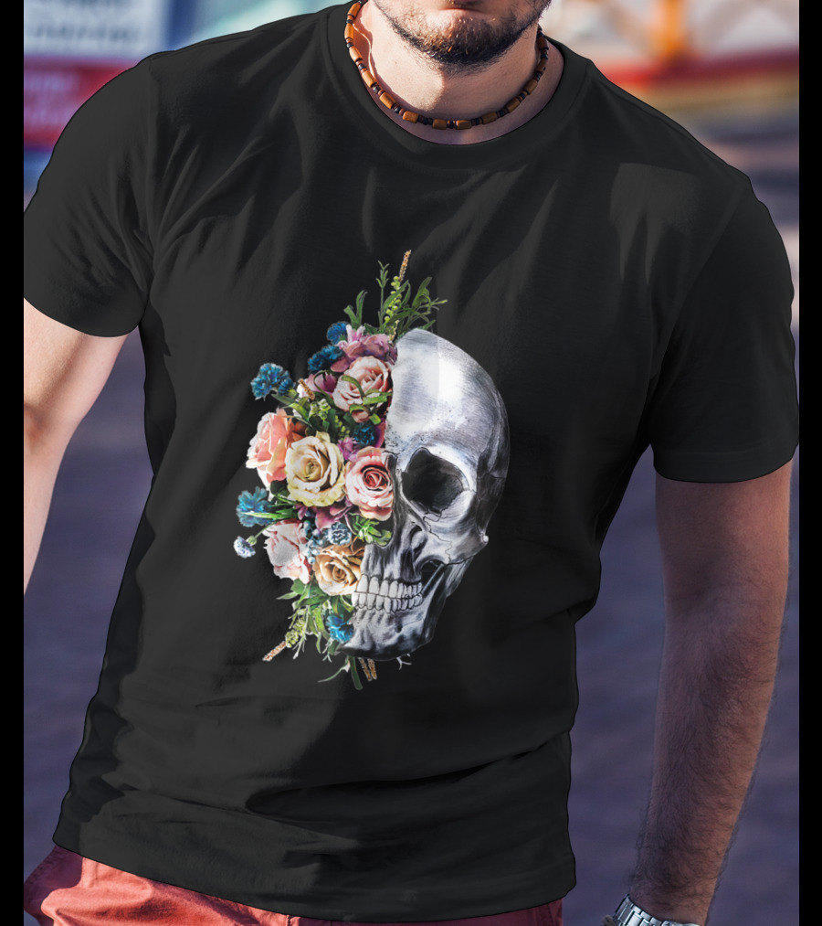 Flower Skull Bouquet Fusion T-Shirt