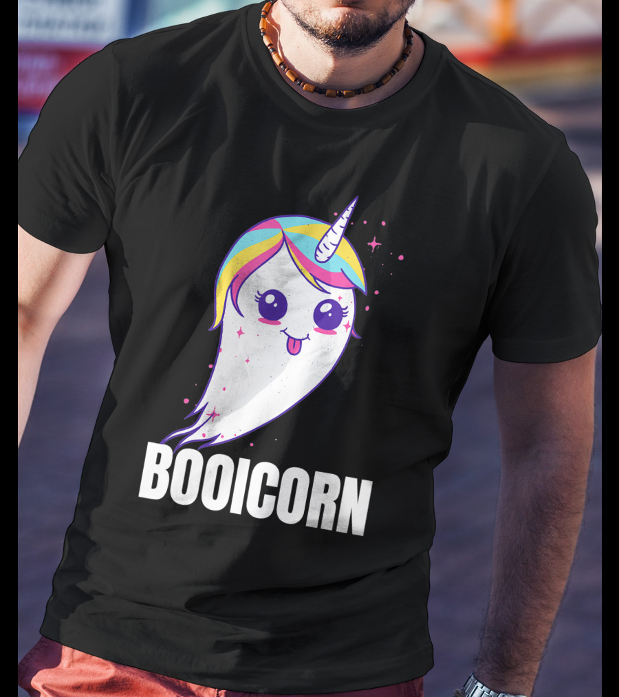 Booicorn Cute Ghost Unicorn Girls Clothes T-Shirt