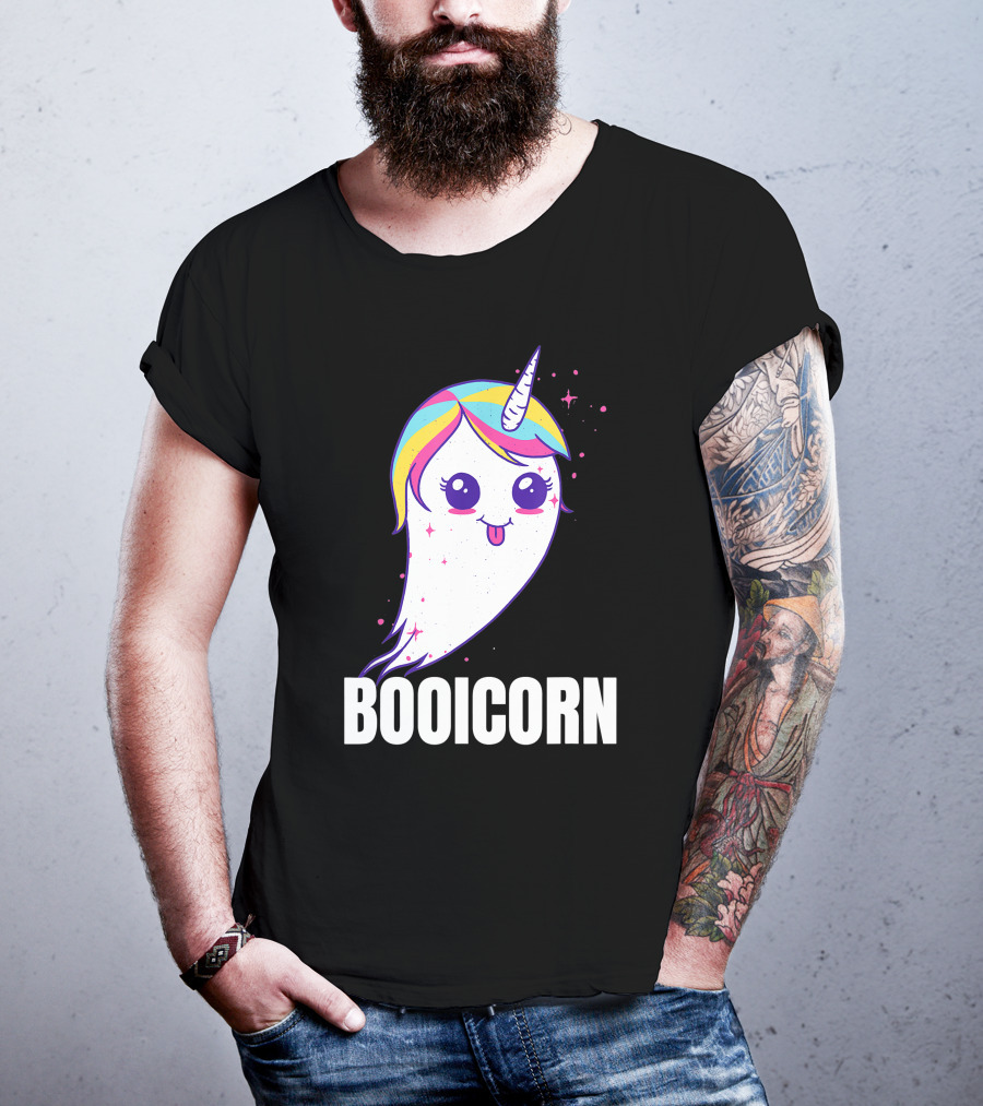 Booicorn Cute Ghost Unicorn Girls Clothes T-Shirt