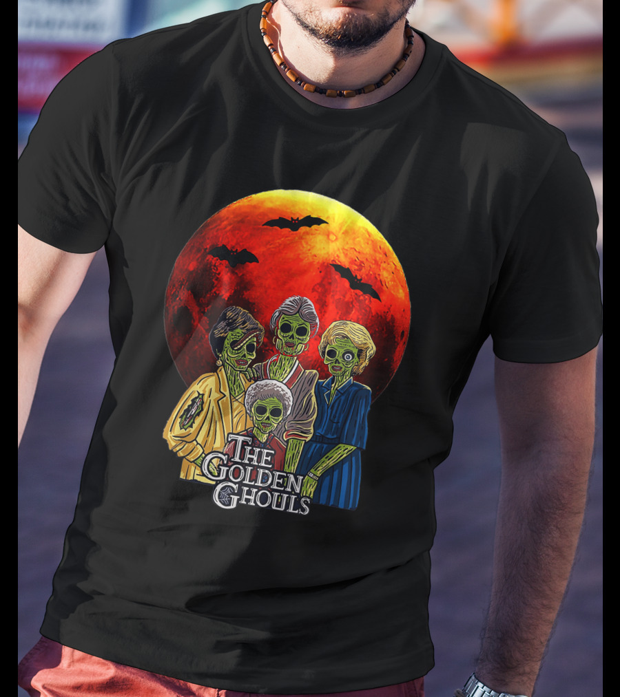 The Golden Ghouls Vintage Moon Halloween T-Shirt