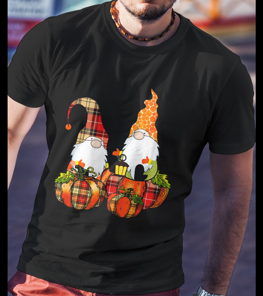 Cute Gnomes Halloween Funny Pumpkin Costume T-Shirt