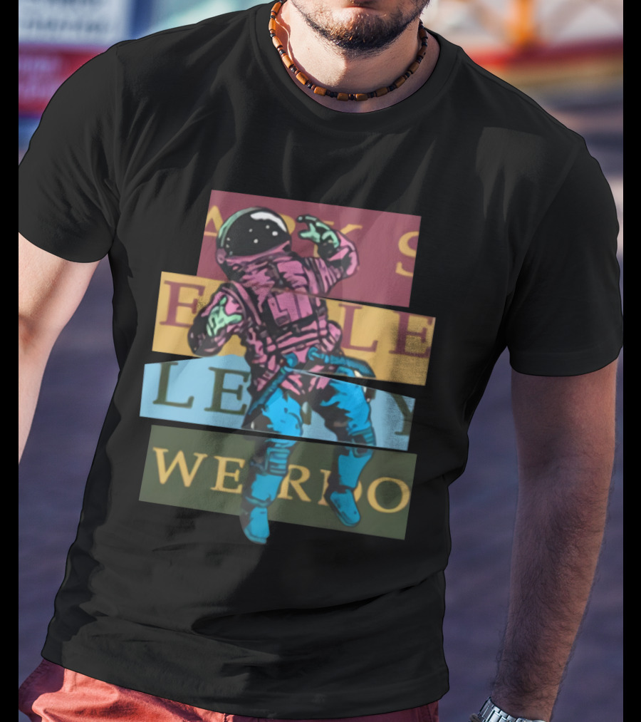 Weirdo Weirdo Brand Merchandise Surreal Astronaut Retro Stripes T-Shirt