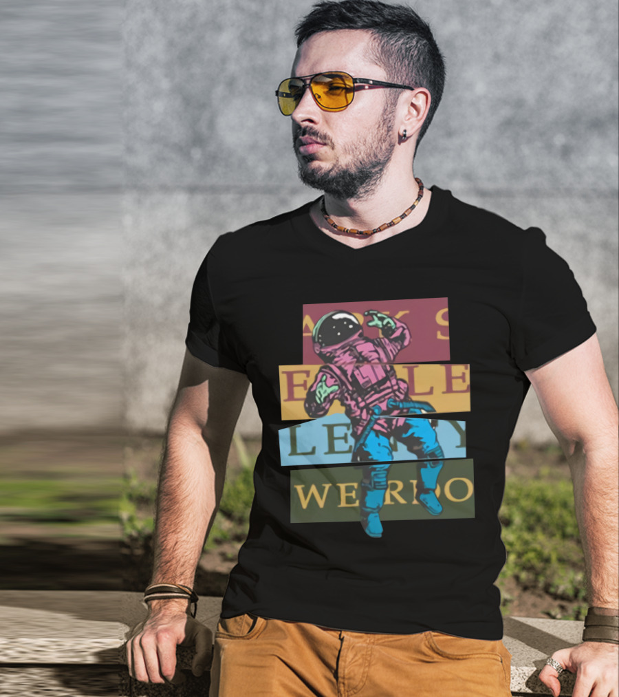 Weirdo Weirdo Brand Merchandise Surreal Astronaut Retro Stripes T-Shirt