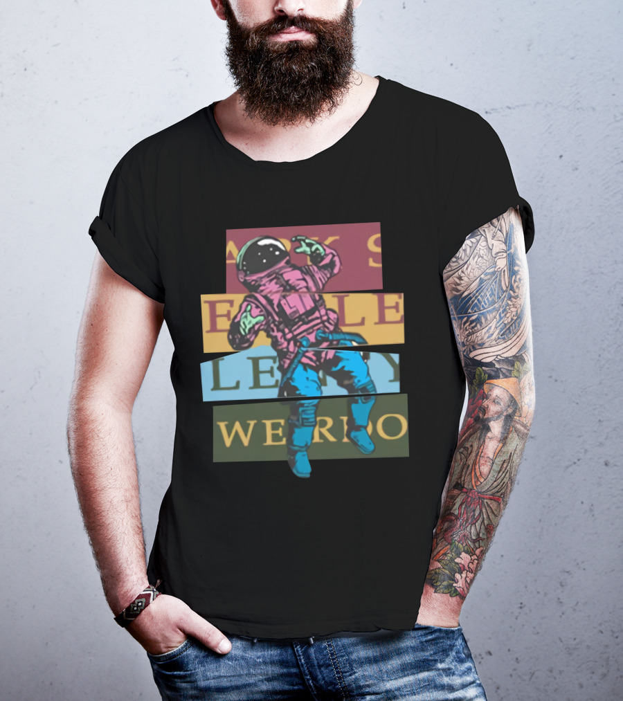 Weirdo Weirdo Brand Merchandise Surreal Astronaut Retro Stripes T-Shirt