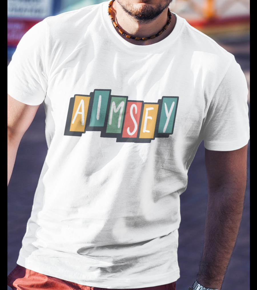 Aimsey Colorful Block Letters Merch T-Shirt