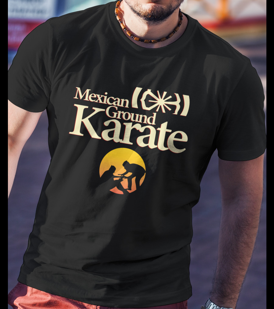 Mexican Ground Karate Sunset Silhouette Martial Art Scene T-Shirt