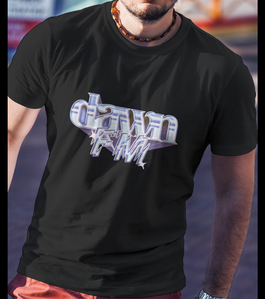 Dawn FM Chrome Text With Futuristic Blue And Purple Styling T-Shirt