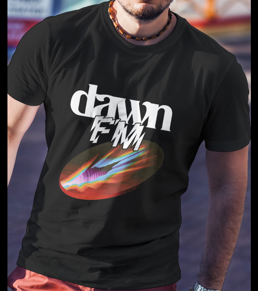 Dawn FM Rip Black Retro Cosmic Burst T-Shirt