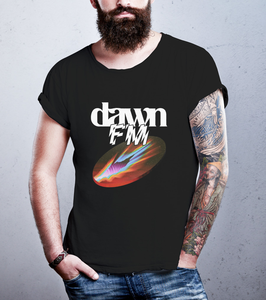 Dawn FM Rip Black Retro Cosmic Burst T-Shirt