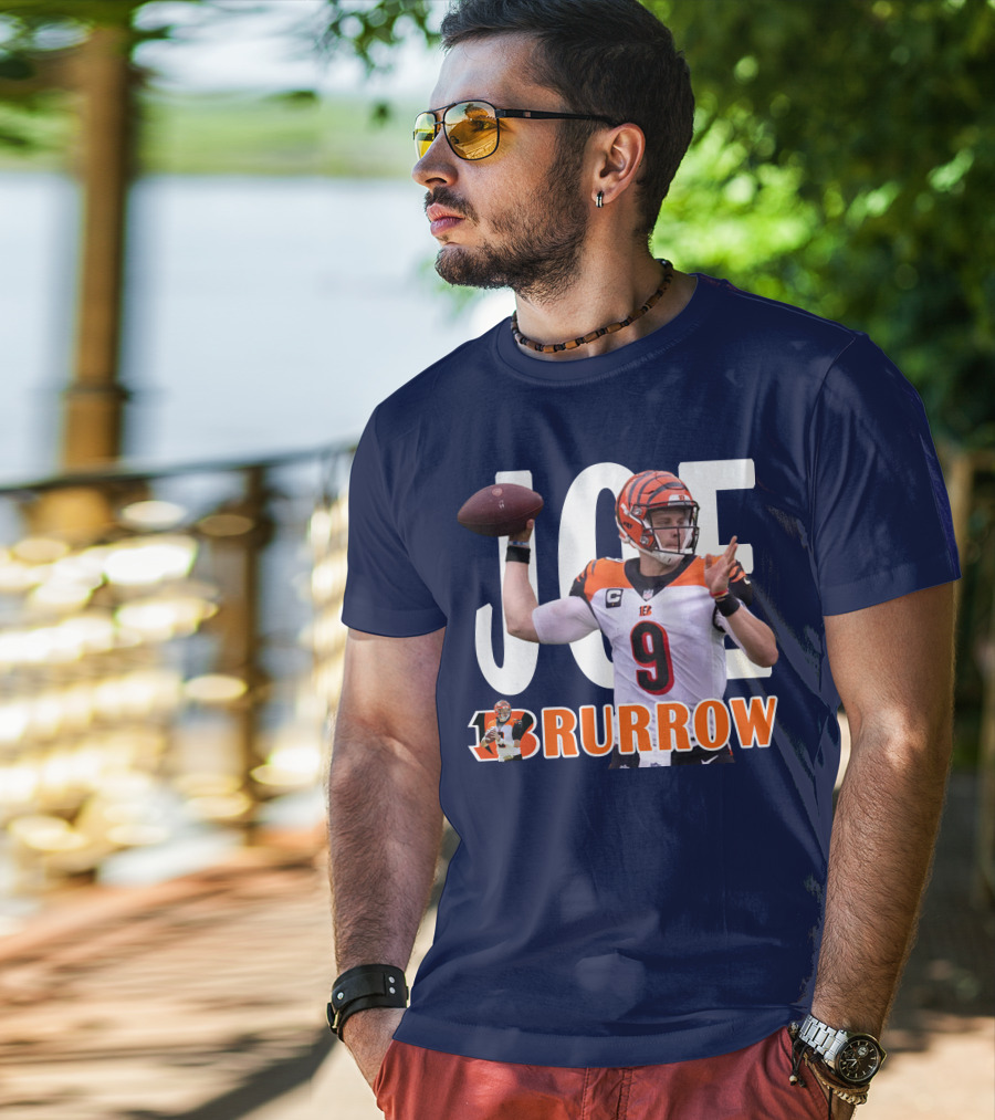 Joe 9 Burrow Football Quarterback Pass Bengals T-Shirt