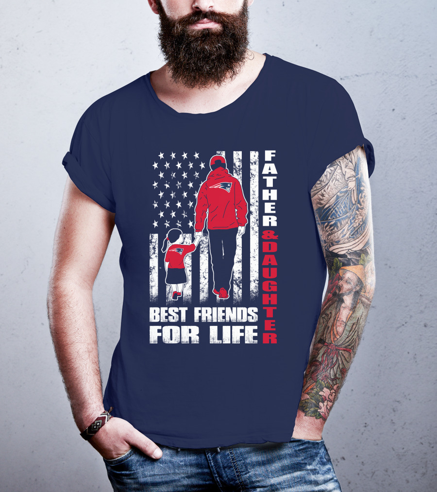 Father And Daughter Best Friends For Life Patriots Flag T-Shirt