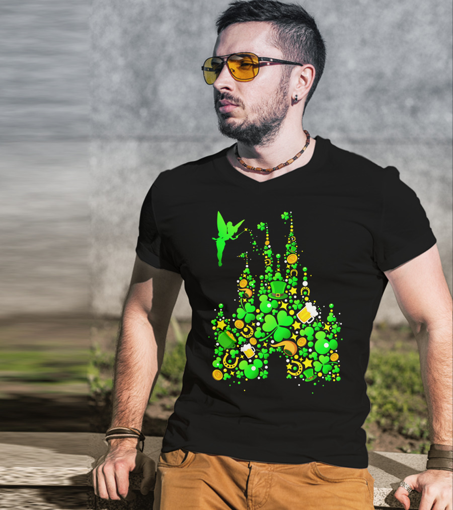 DN Castle St. Patrick's Day Tinkerbell Shamrocks Leprechaun Hat 2 T-Shirt