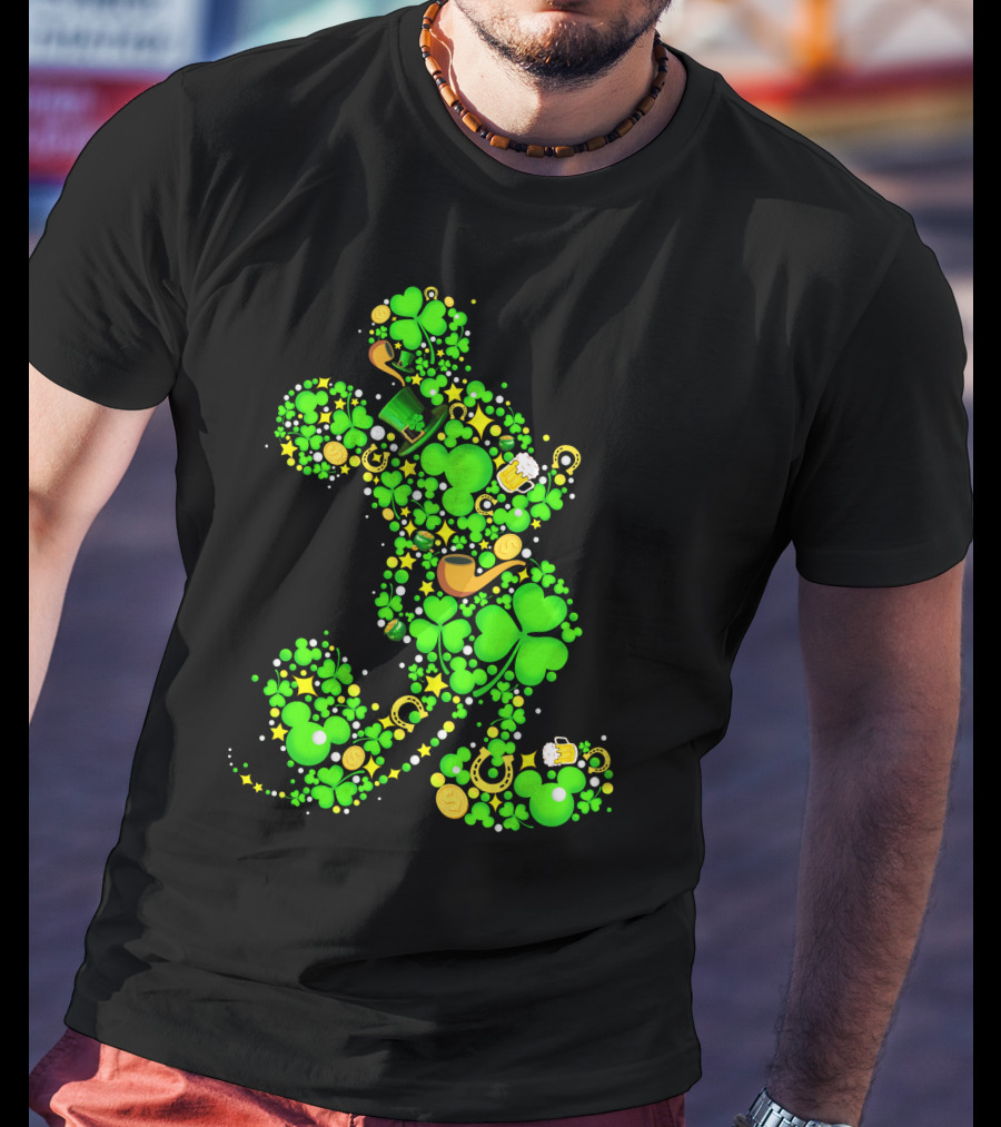 Clover MK Mickey Mouse St. Patrick's Day Lucky Icon Assembly T-Shirt