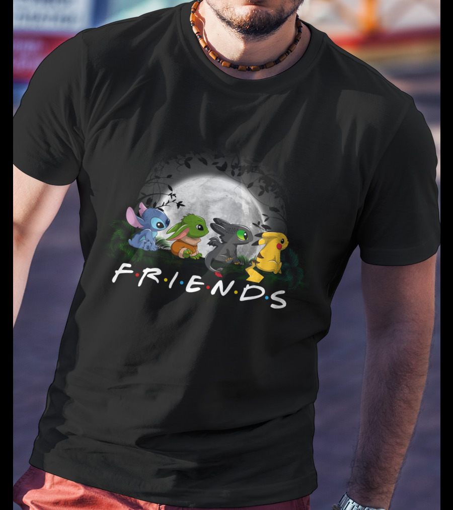 F R I E N D S Moon Walk Sti Friend Characters T-Shirt