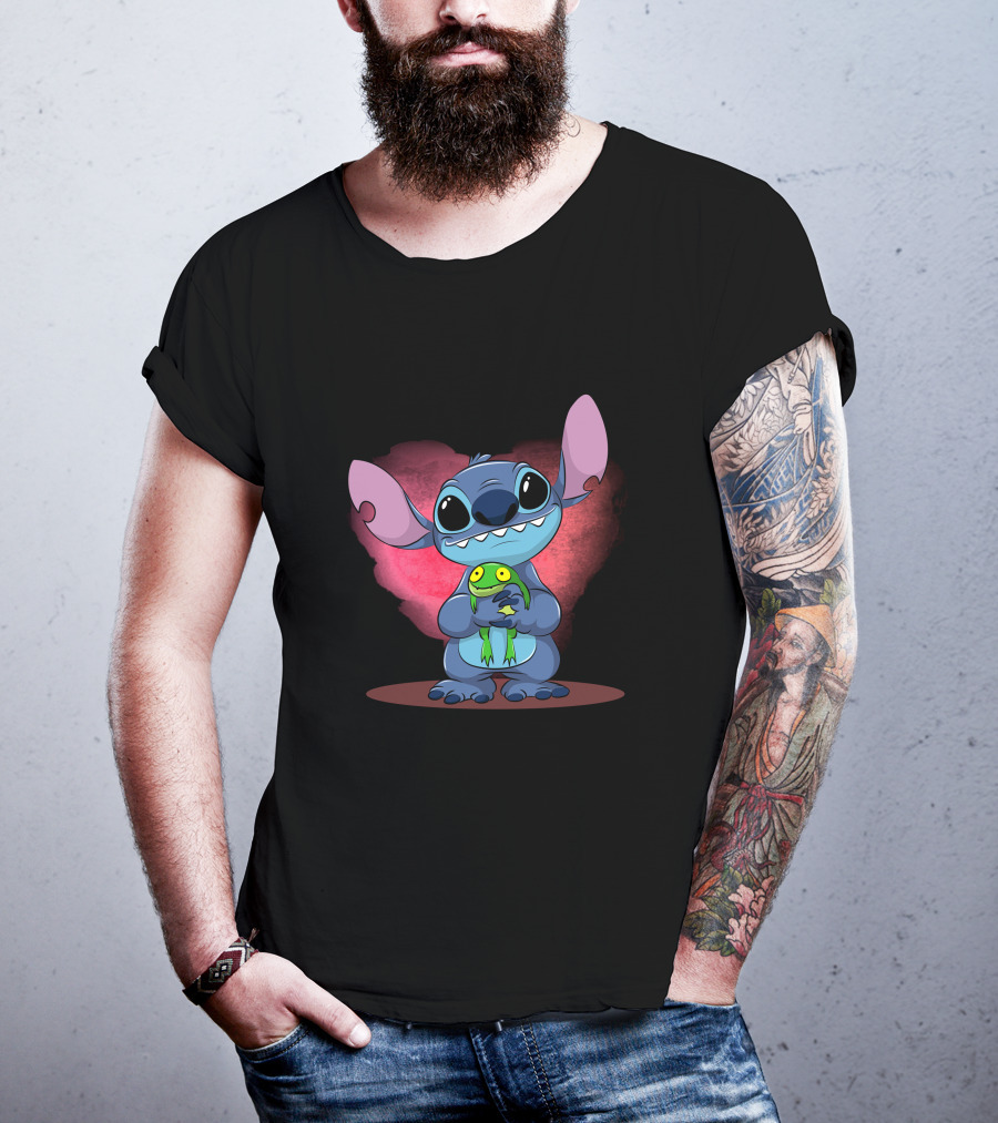 Sorry I'm Late I Didn't Want To Come Stitch Holding Frog T-Shirt